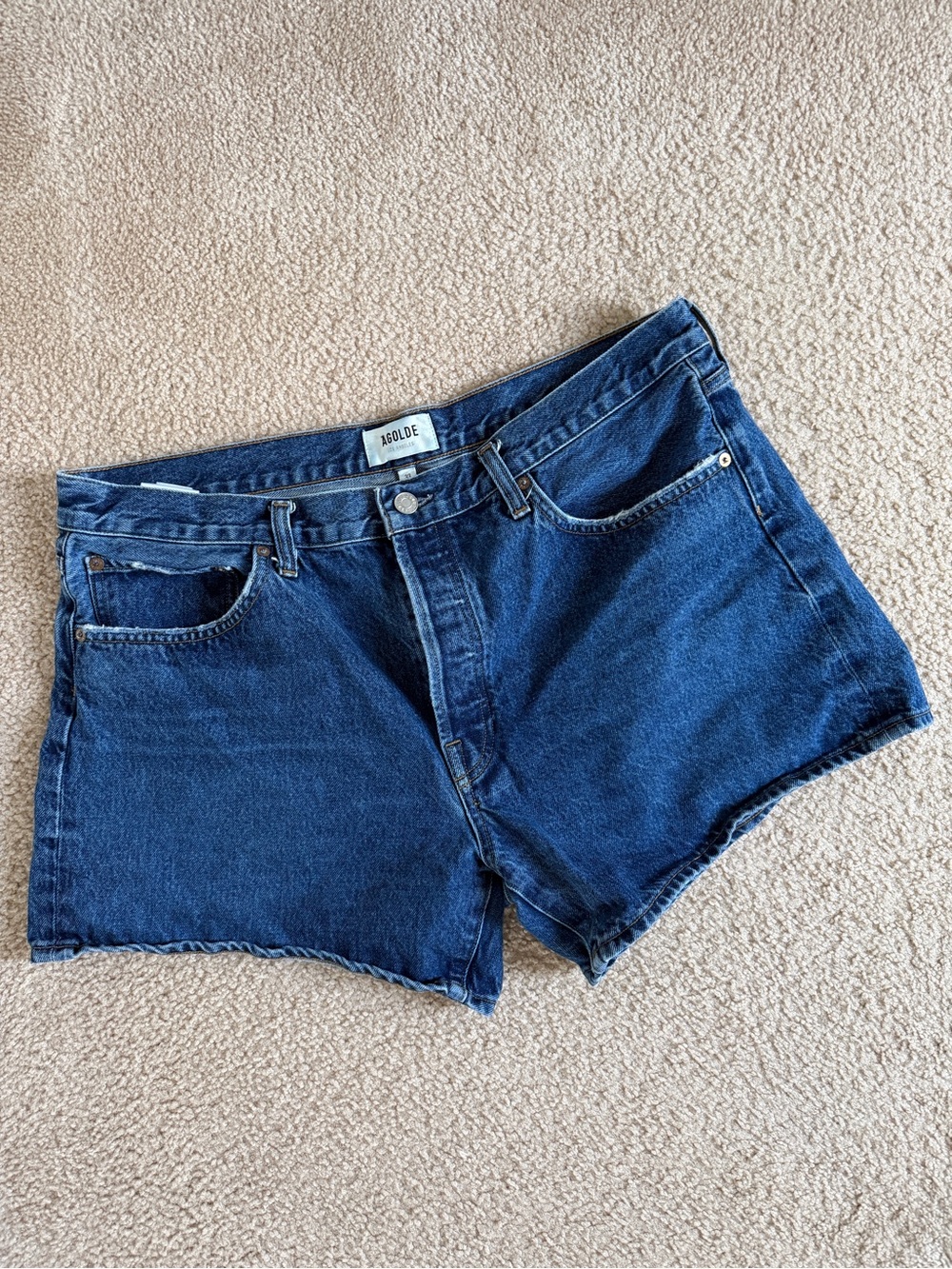 Agolde Indigo Blue Denim Shorts